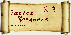 Katica Narančić vizit kartica